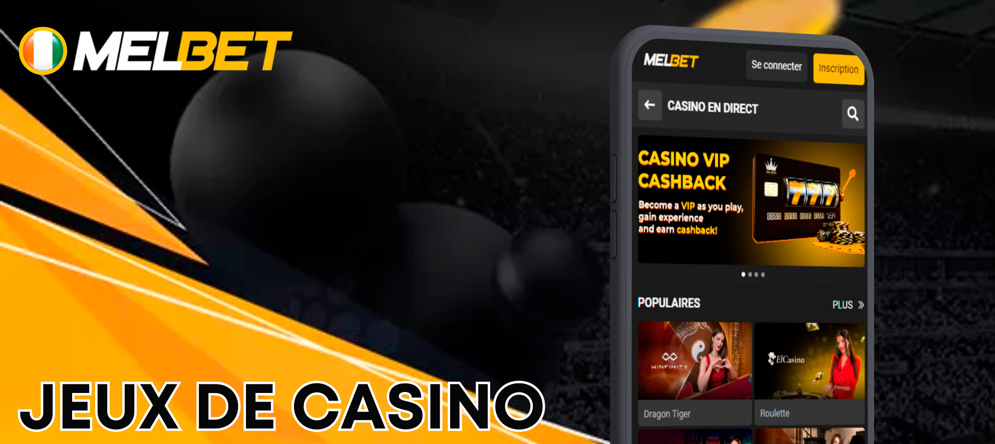 Le casino dans l'application mobile Melbet