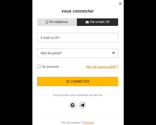 Entrez vos coordonn&eacute;es dans Melbet