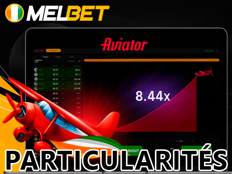 Interface du jeu Aviator avec multiplicateurs sur Melbet CI