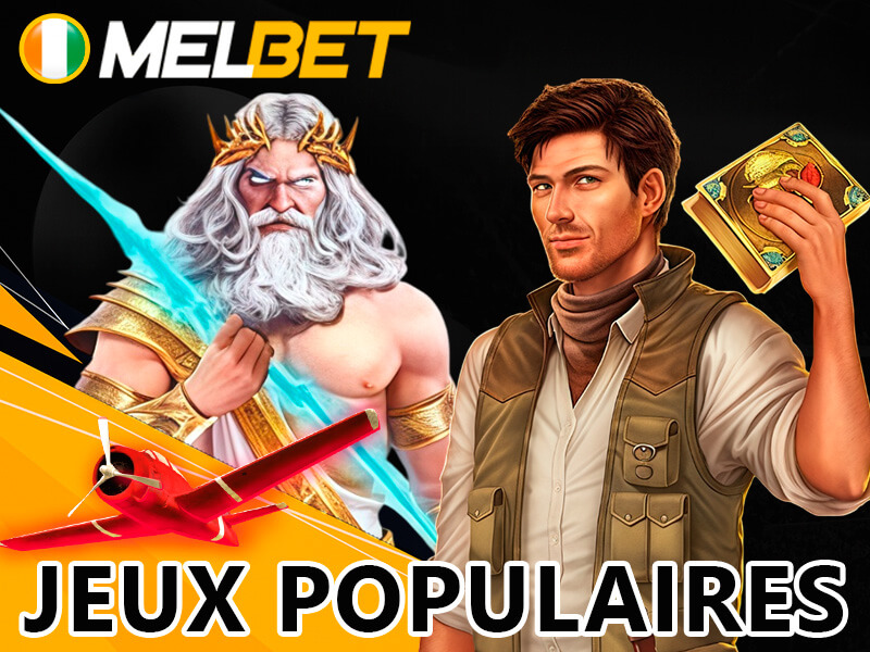 Jeux de casino populaires sur Melbet CI comme Book of Dead, Gates of Olympus et Aviator