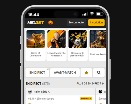 Page d’accueil du site officiel Melbet