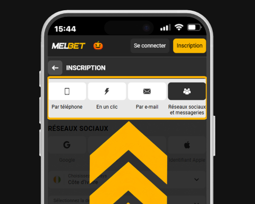 Choix du mode d’inscription sur Melbet – e-mail, téléphone, un clic ou réseaux sociaux